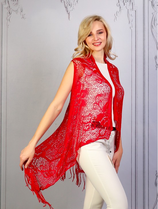 Lacy Fringe Draped Vest